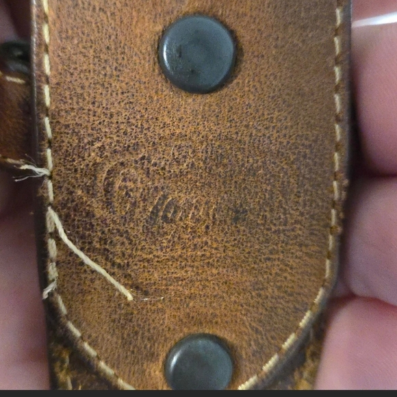 Vintage Tony Lama Mens Size 40 Brown Leather Belt Buckaroo Scallop Conchos Rawhi - Picture 8 of 8